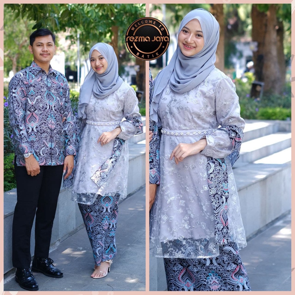 SET KEBAYA MODERN MAHESWARI COUPLE BAJU BATIK ATASAN WANITA BRUKAT WISUDA MURAH LAMARAN WID BATIK 1