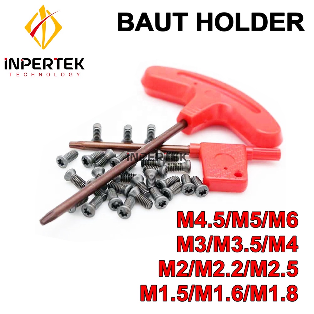 Jual Baut Holder Screw Bintang Insert Holder Bubut Milling Mur Baut M1