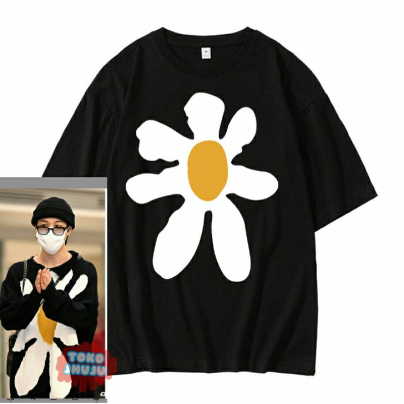 Baju Wanita Park Jimin Daisy White Big Flower Bangtan Style