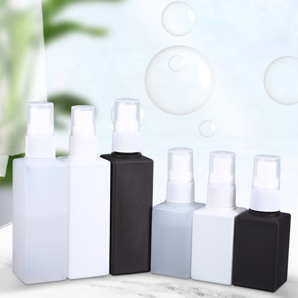 50ml/100ml Square Spray Bottle Travel Portable Botol Alkohol Disinfektan Sub-Botol Isi Ulang Parfum Atomizer Penyimpanan Wadah Cairan