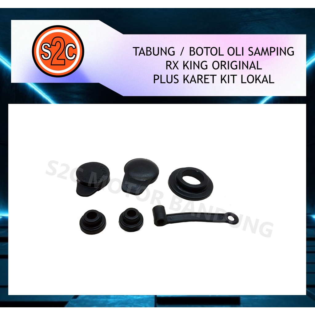 BOTOL TABUNG OLI SAMPING RX KING RXKING ORIGINAL PLUS KARET SET LOKAL-4