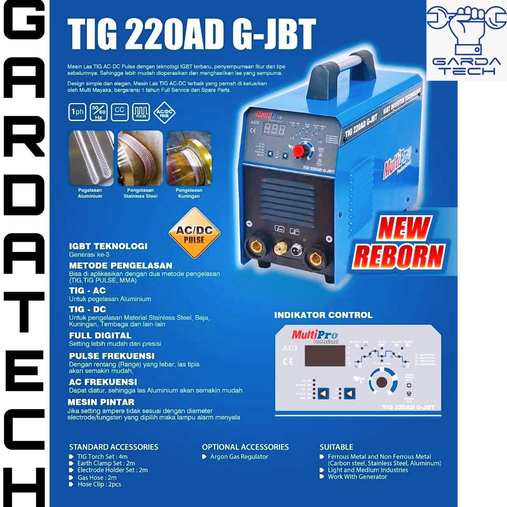 Trafo Las Multipro Argon AC DC TIG 220 AD G-JBT