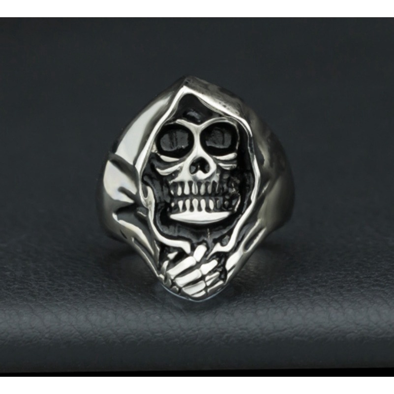 Cincin Personality Model Tengkorak Bahan Stainless Steel untuk PriaXIANGXIAN