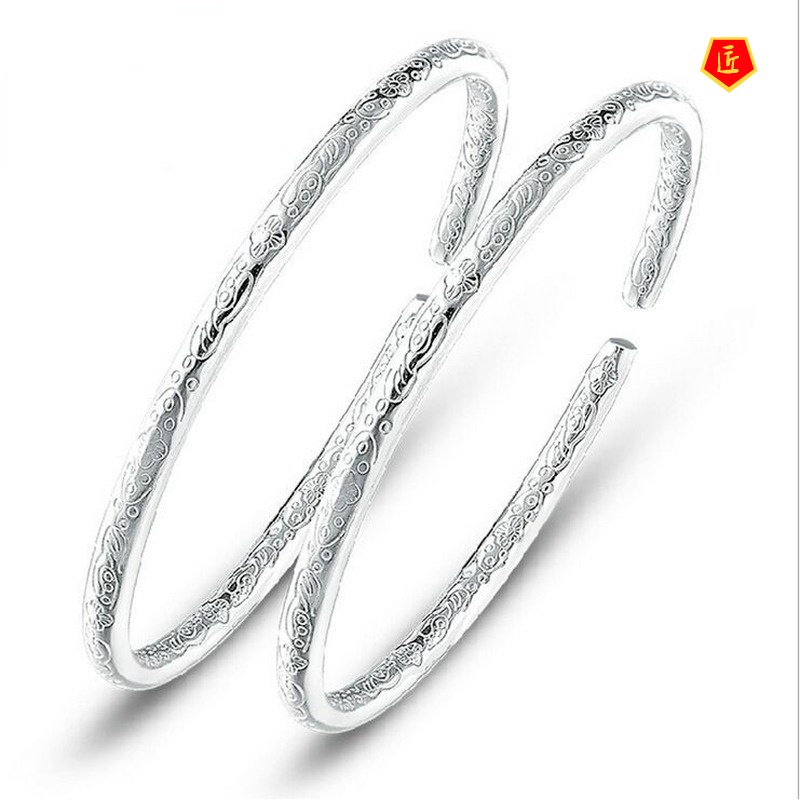 [Ready Stock]Fashion Elegant Silver Pattern Bracelet