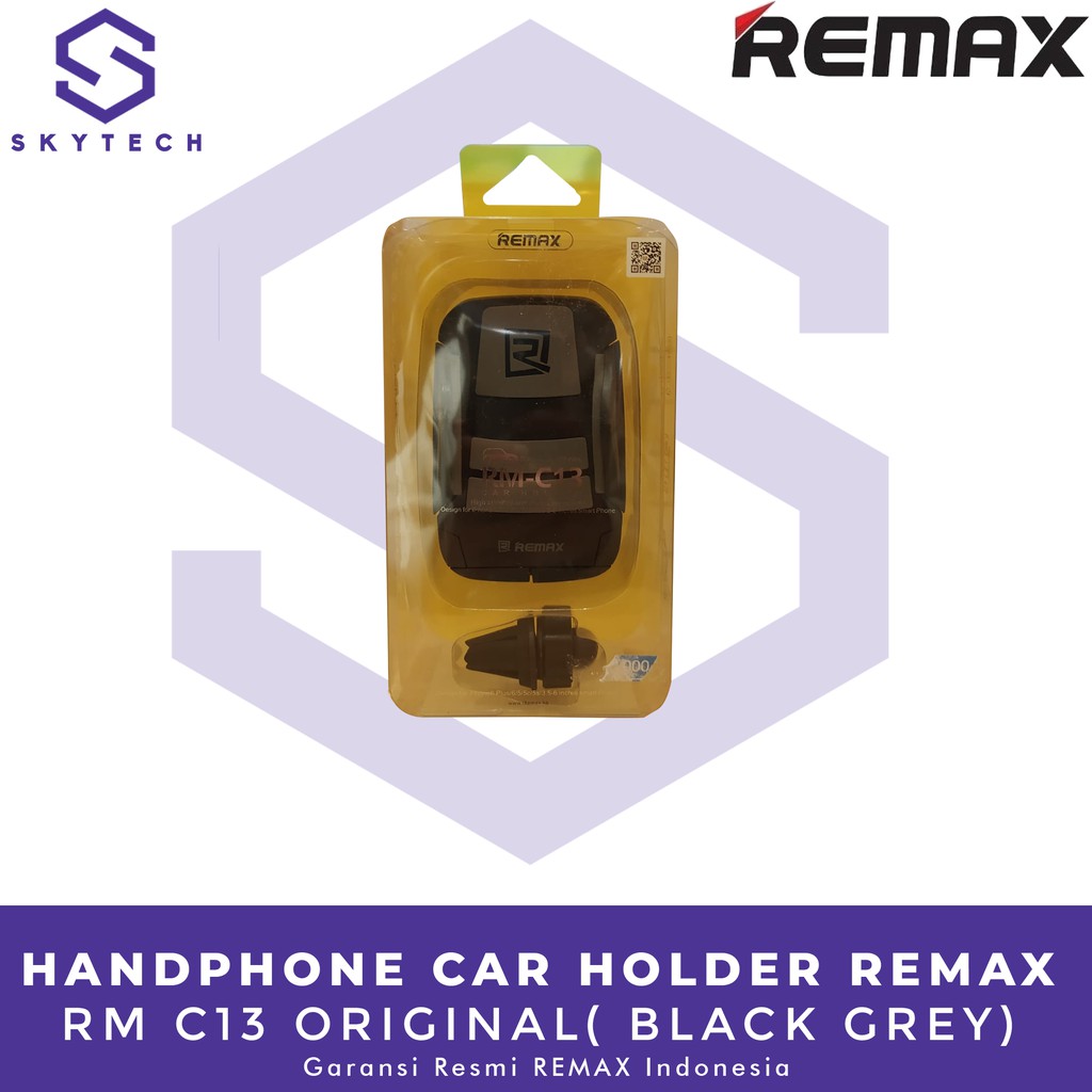 HANDPHONE CAR HOLDER REMAX BLACK GREY RM C13 ORIGINAL GARANSI RESMI