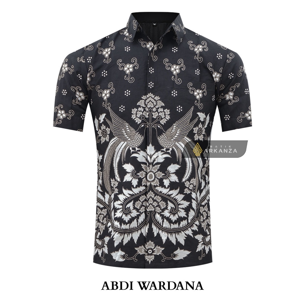 BATIK ARKANZA Motif ABDI WARDANA Hem Atasan Kemeja Baju Batik Pria Cowok Laki Laki Slimfit Full Lapis Furing Lengan Panjang Lengan Pendek Original Asli