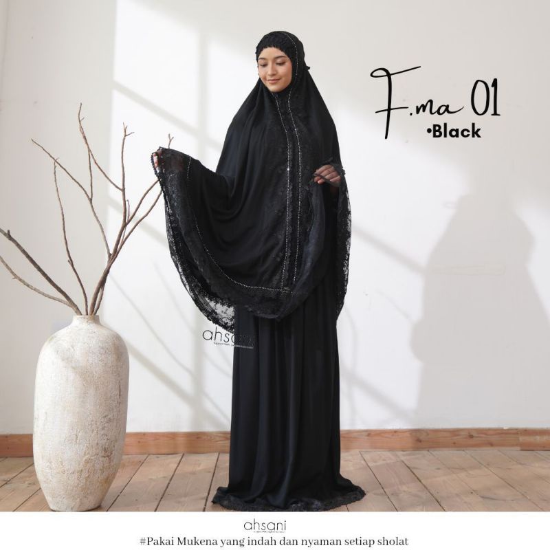 Mukena Ahsani F.ma 01 black series must have mukena hantaran lamaran dan nikahan