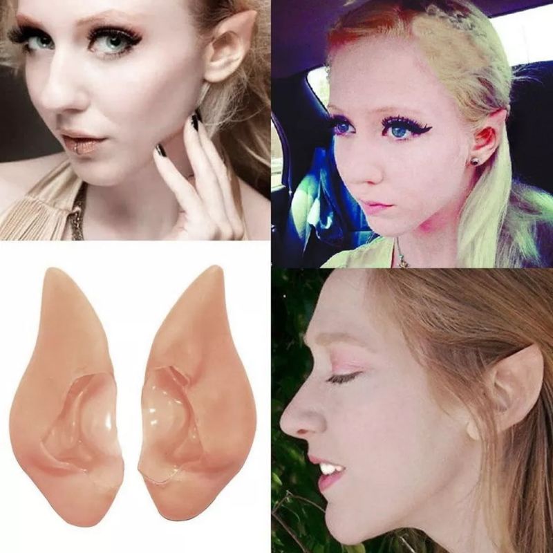 EAR ELF SILICONE LATEX TELINGA PALSU PANJANG ELF COSPLAY KUPING MAINAN