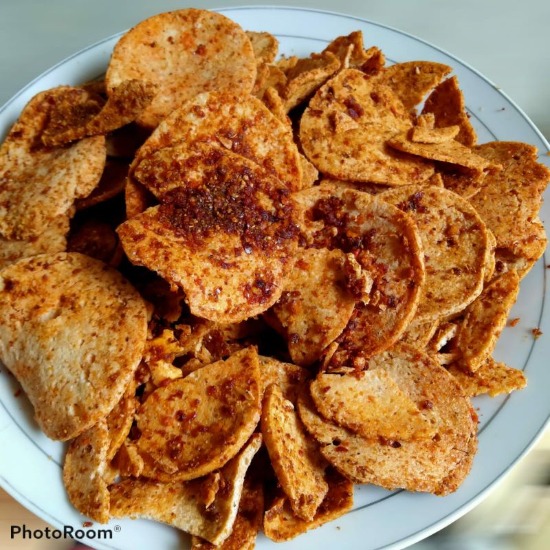 basreng pedas cikruh daun jeruk bumbu basah bandung 250gr-bulat
