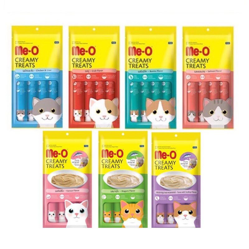 Me-O Creamy Treats 4 pcs - Snack Kucing - Cat Snack Liquid Meo Creamy - Cemilan Kucing