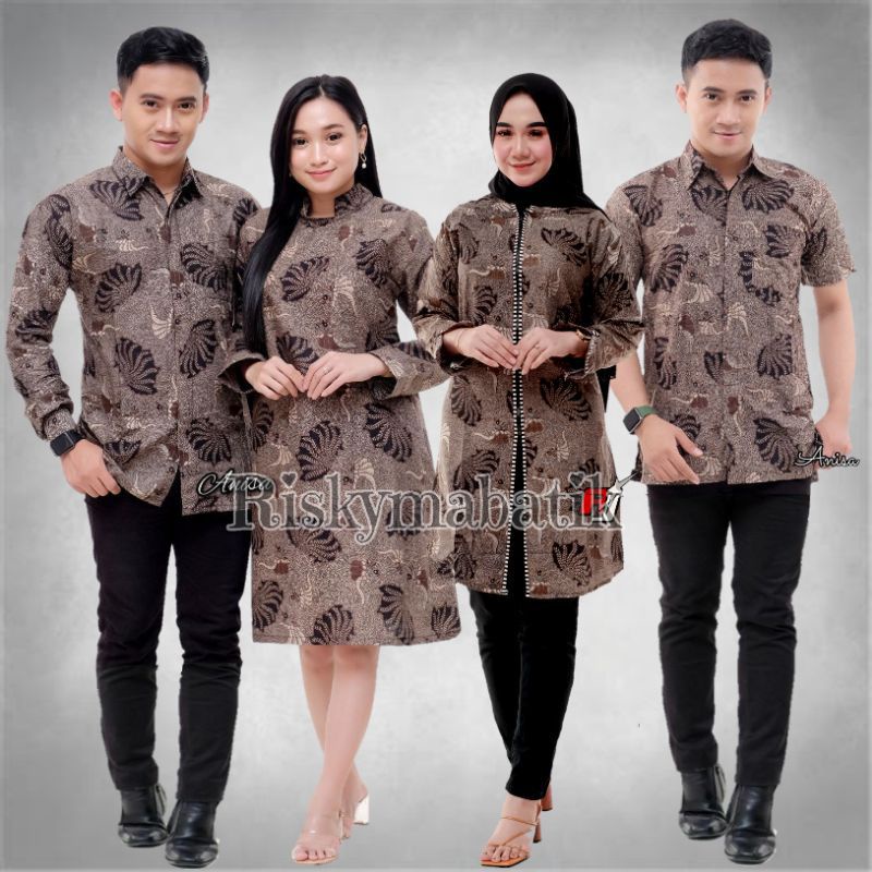 Maura Couple - Sania Ruffle Batik Couple Ori Ndoro Jowi Garansi Termurah Shopee - BATIK MODERN SOLO