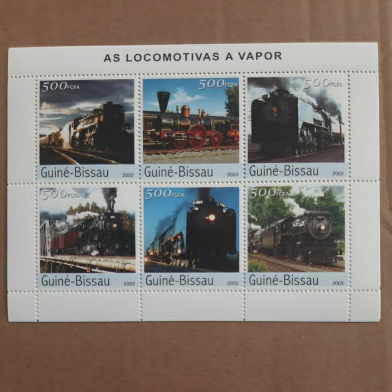 

Perangko Guine Bissau steam Locomotive sheet 6 prangko