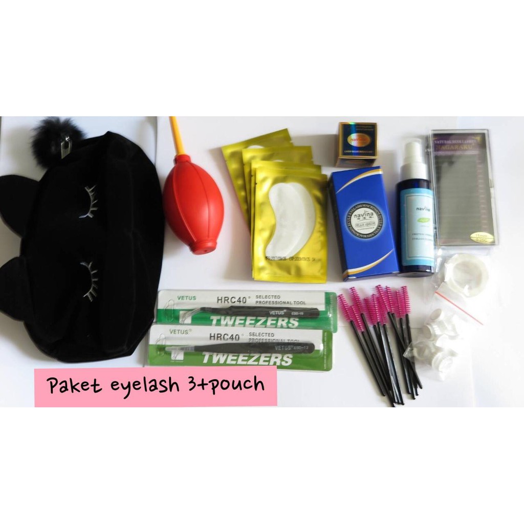 PAKET EYELASH EXTENSSION + POUCH 2