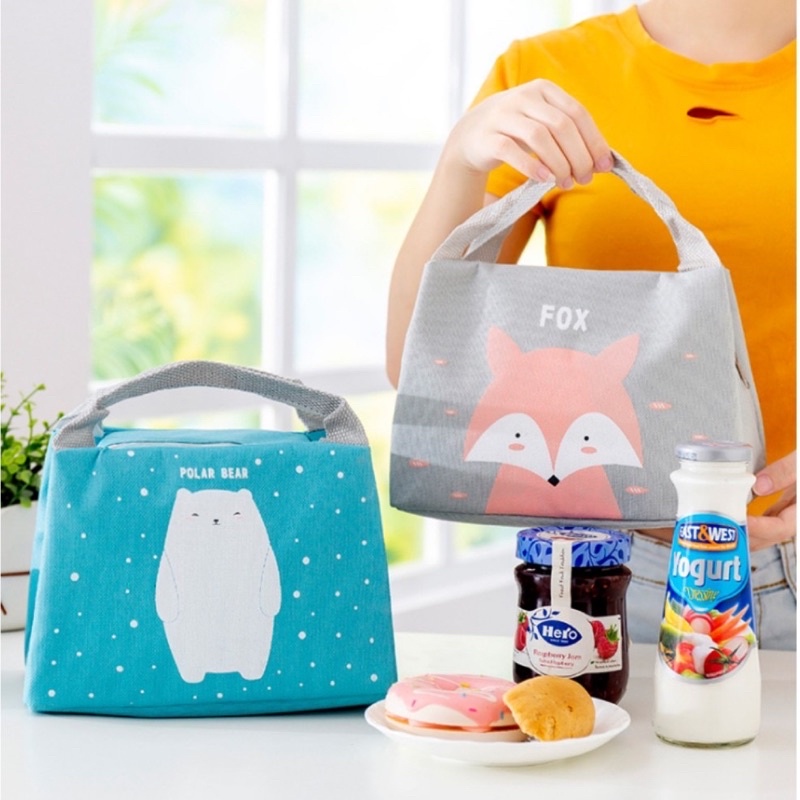 Tas Bekal Karakter Lunch Cooler Bag Motif Karakter Lucu Kotak Bekal Anak Tahan Panas