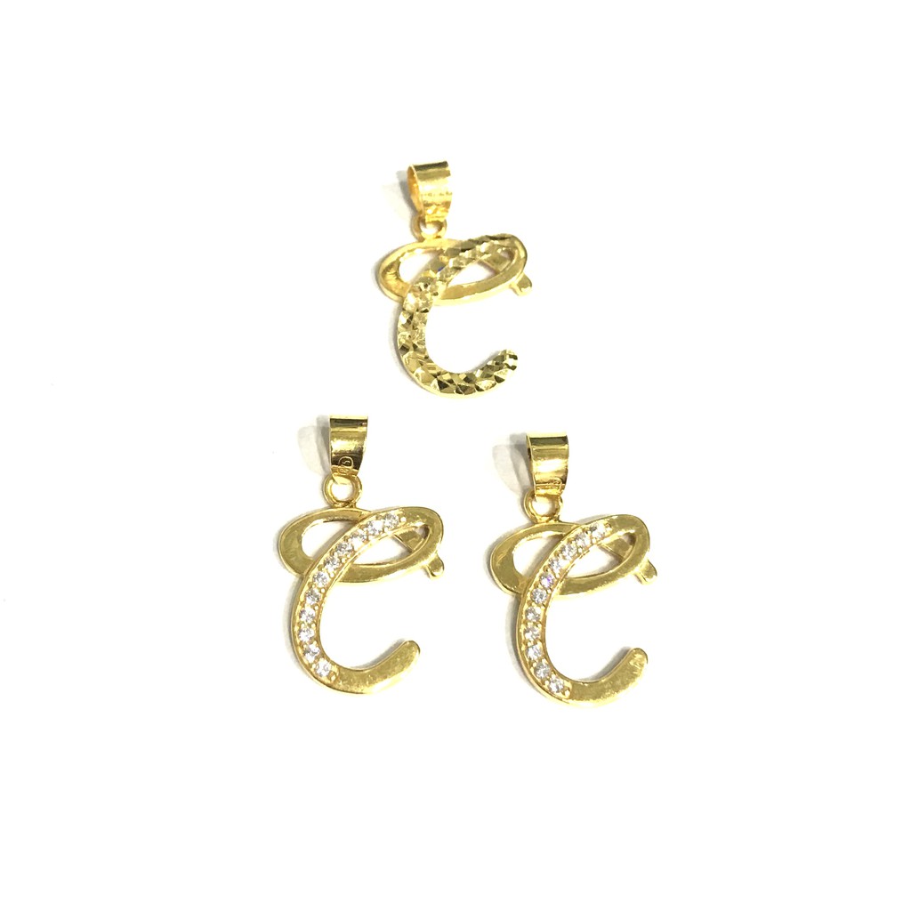 Liontin Model Huruf Italy C (Emas Asli Kadar 875)