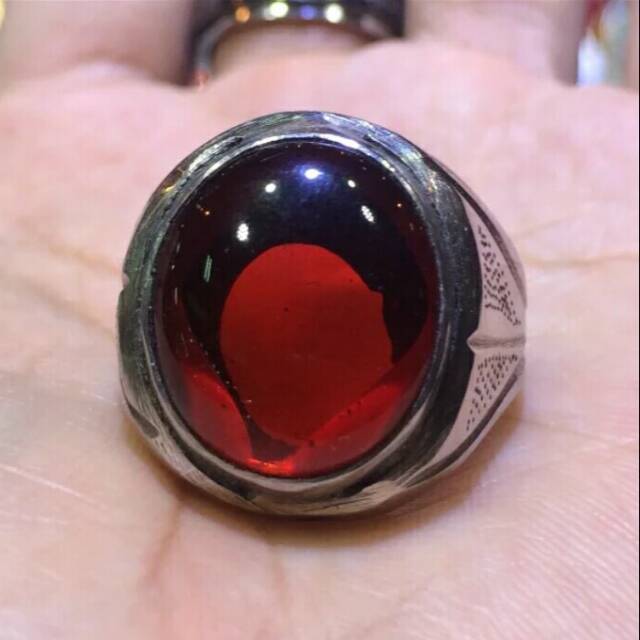 Cincin Batu Merah Delima Tanam Hq Shopee Indonesia