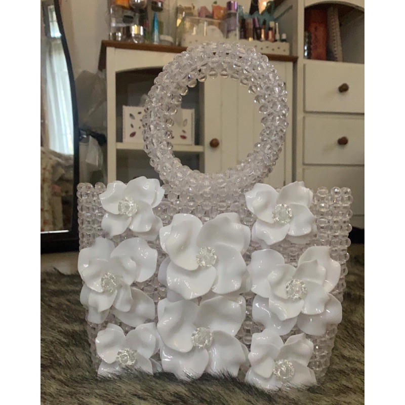

Capella White Beads Bag