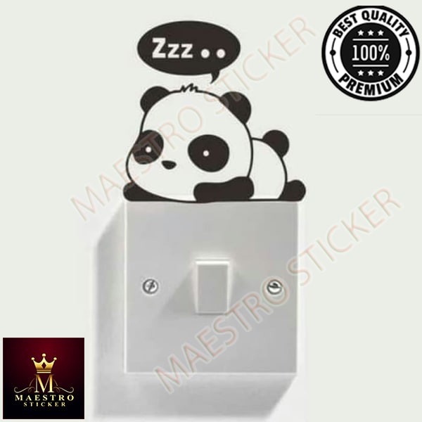 

M.STICKER Stiker Saklar Lampu Panda Tidur Sticker Dingding Rumah Kantor