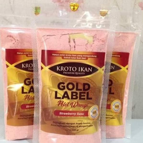 Langsung Bayar ➻ Pelet Gold Label - Kroto Ikan Aroma - Strawberry SUSU- umpan ikan mas-tombro-bawal-