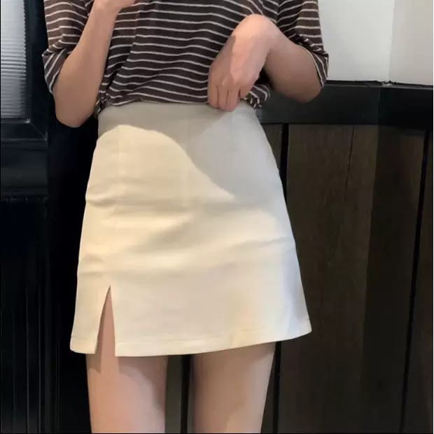 Lm Boutique~(SLIT)READY !KOREAN SLIT SKIRT rok wanita dengan variasi belah