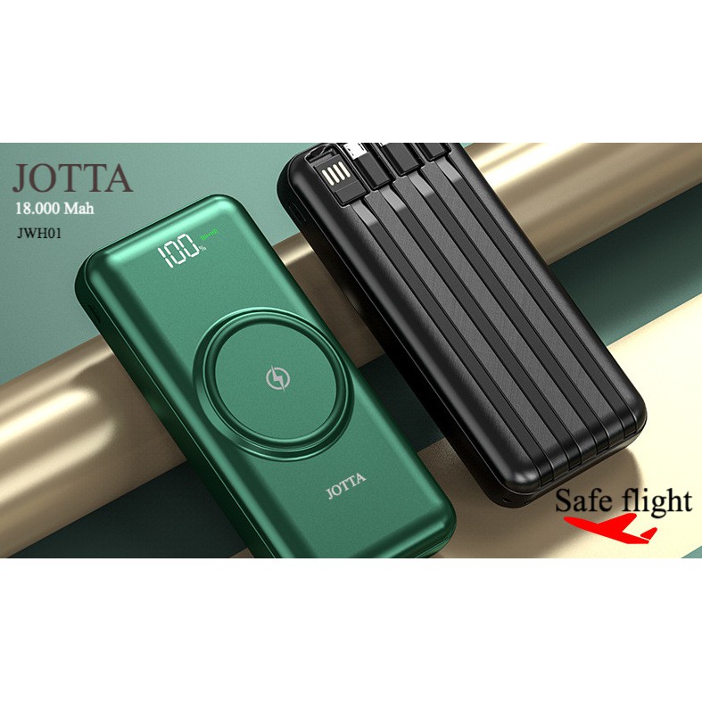 Powerbank JOTTA Wereless Charging JWH01 kapasitas 18.000 Mah Model Slim Original.