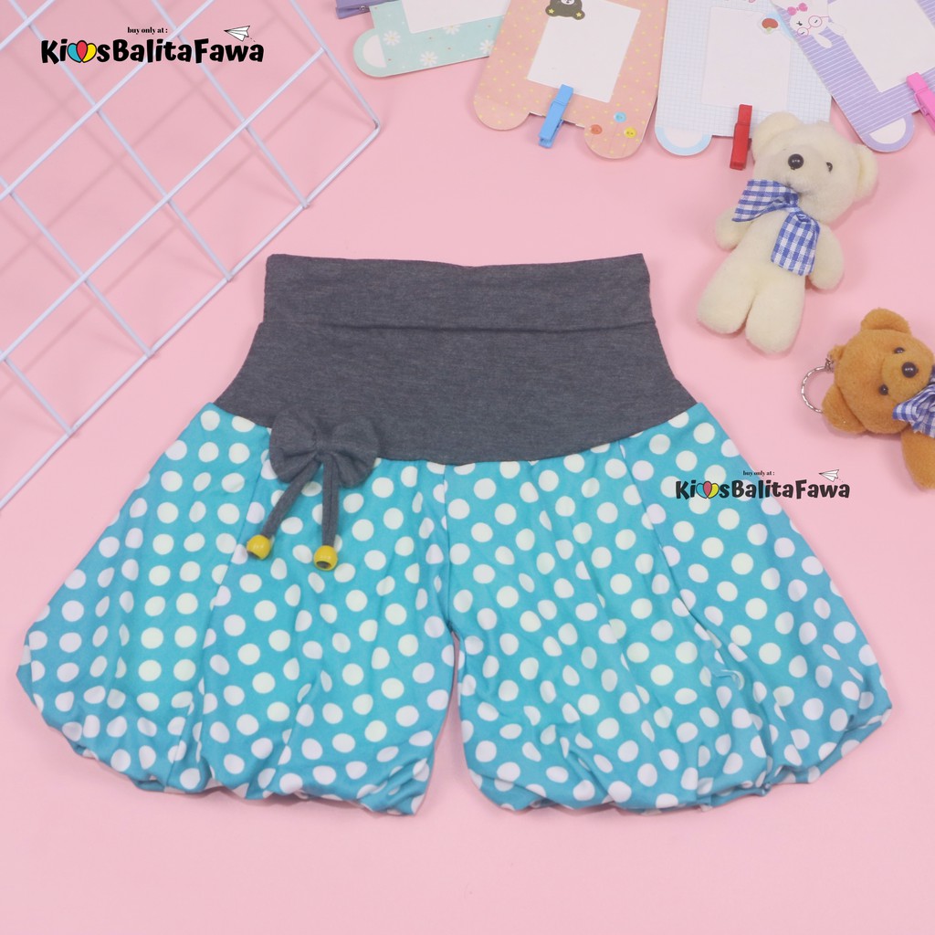 Celana Baloon uk. 2-3 Tahun / Celana Anak Perempuan Murah Pita Polos Short Pants Pop Kids Pendek