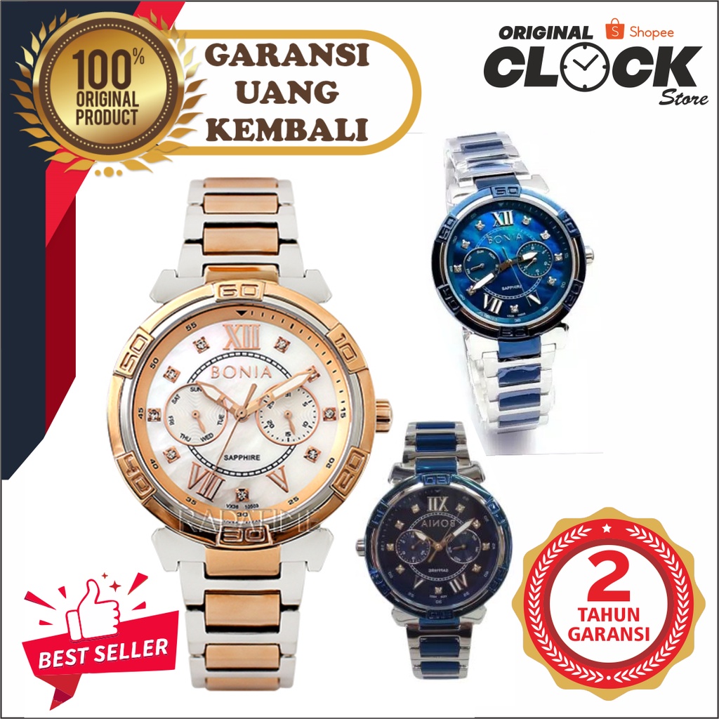 JAM TANGAN PRIA WANITA | RANTAI | KULIT | KARET | MURAH | Bonia BNB 10503 Original