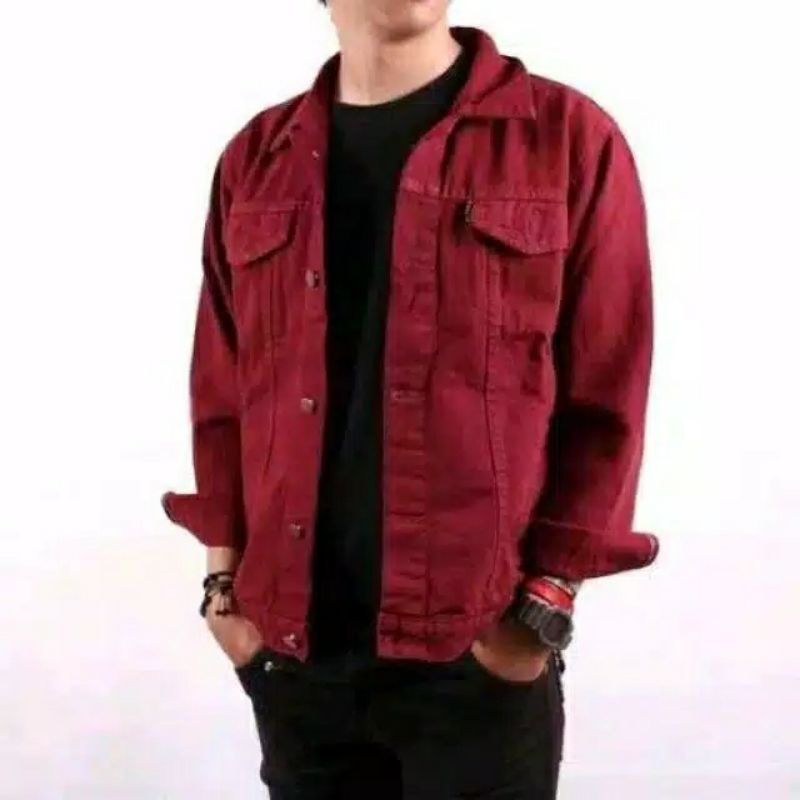 Jaket Jeans Denim Pria/Cowok - BioBlitz/BioWash/BiruDongker/Coklat/Hitam