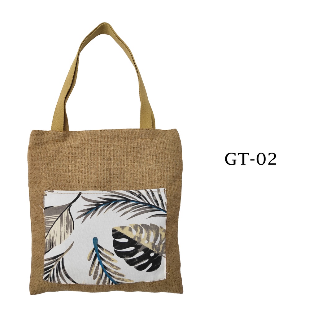 Tote Bag Goni Gail Dengan Kantong Depan Tas Tote 40x34cm Motif GT-02