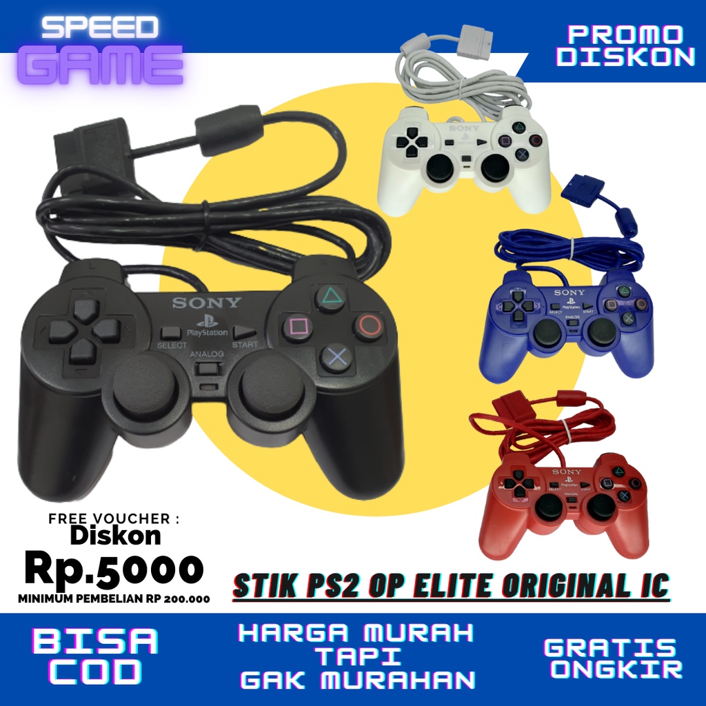 Stik Ps2 Stick PS2 ORI ORIGINAL PABRIK OP Elite Hitam