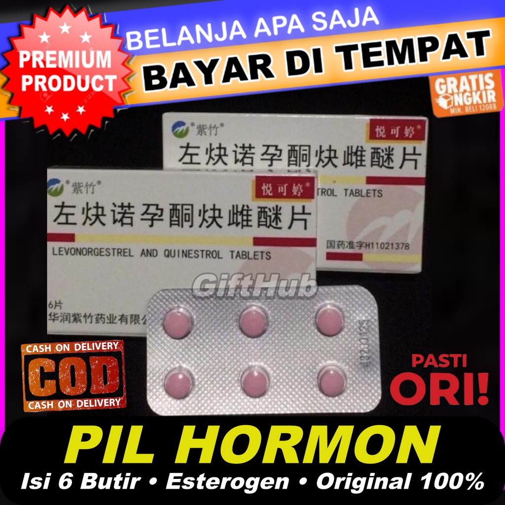 Pil Hormon Estrogen Payudara Bokong Pinggul Original Isi 6 Kapsul / Box Pill Hormon Cina Esterogen Wanita Waria Made in China Kecantikan