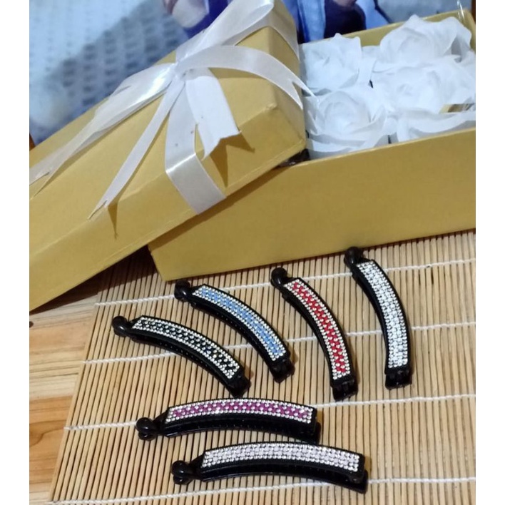 Jepit Rambut Pisang Permata 10cm Jepitan Ponytail Jedai Salon Pisang Cristal Barrette