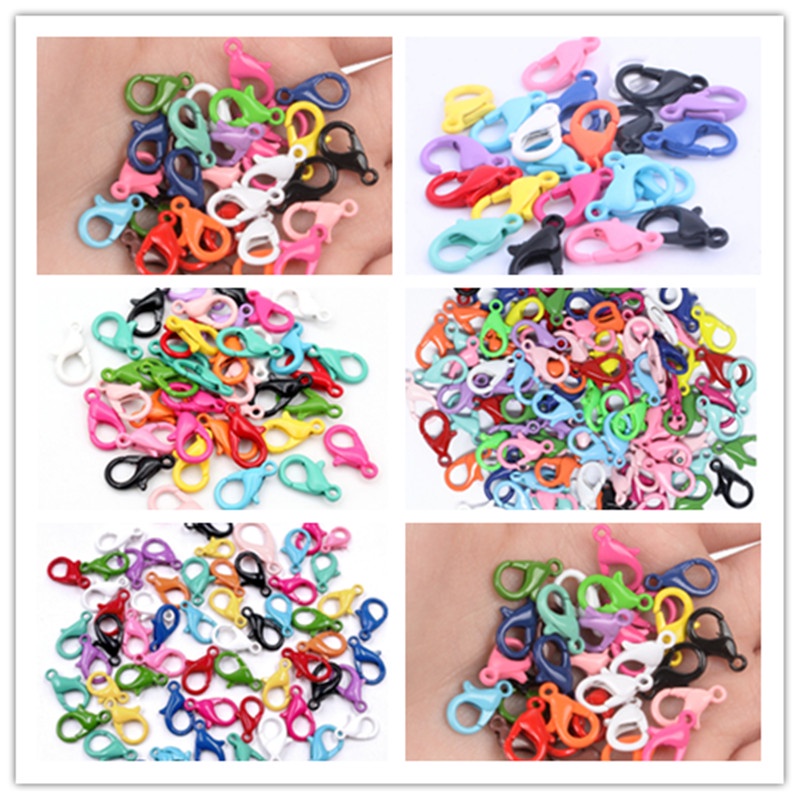 50 Pcs / Lot Konektor Rantai Model Lobster Bahan Alloy Untuk Membuat Perhiasan