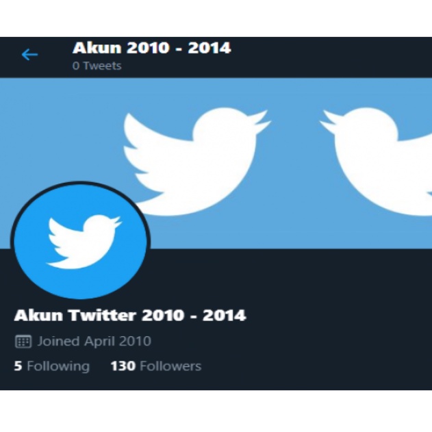 Akun Twitter Tua Followers 100+ Tahun 2010 - 2014