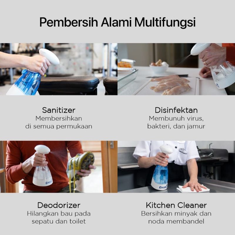 Enozo PRO ANTI VIRUS disinfectant sanitizer no alcohol foodgrade aman tanpa bilas deodorizer cleaner