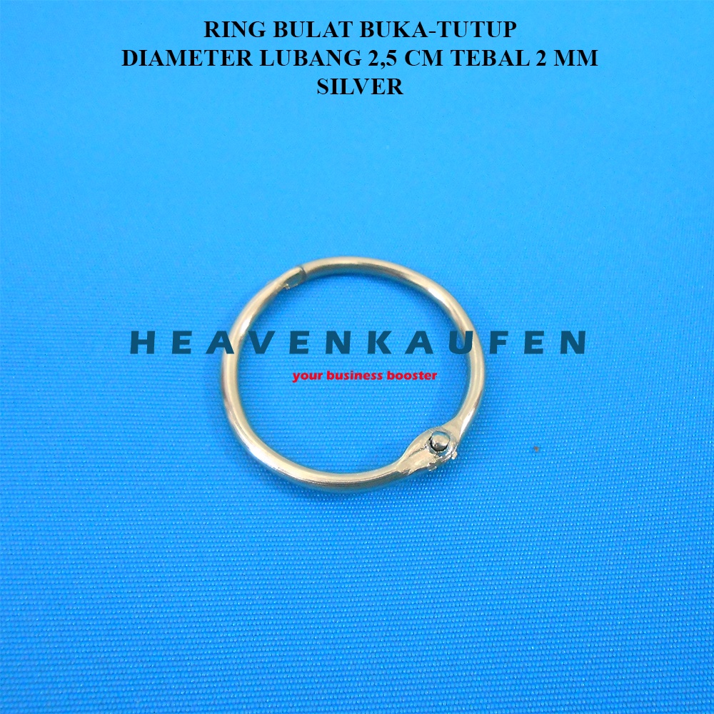 Ring Bulat Bukaan / Bisa Dibuka - Tutup Nikel Silver Diameter Lubang 2,5 cm Tebal 2 mm Type B Untuk DIY Craft Dll