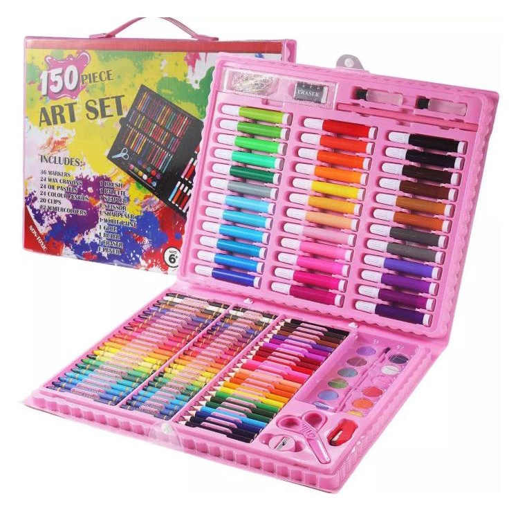 SHENAR ART SET 150 IN 1 / ALAT GAMBAR &amp; LUKIS / CRAYON, SPIDOL , PENSIL WARNA, CAT SET 150 MACAM WARNA SET KOPER