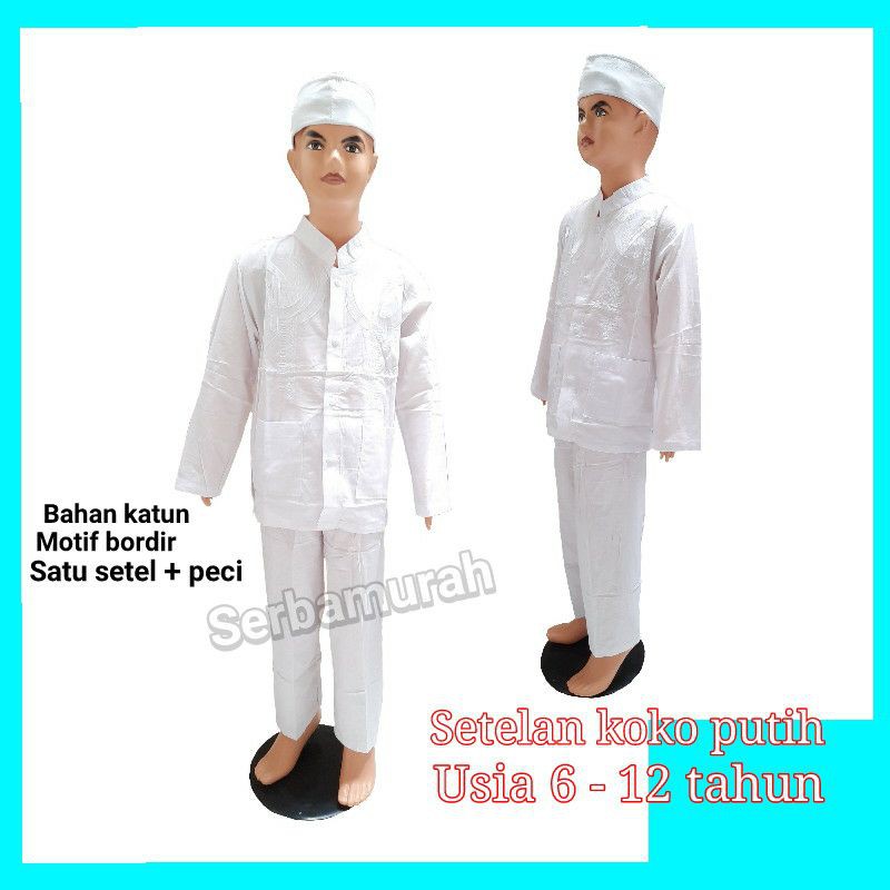 Setelan koko anak putih baju koko anak