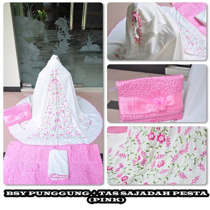 Mukena Dewasa BSY Mawar Set Sajadah