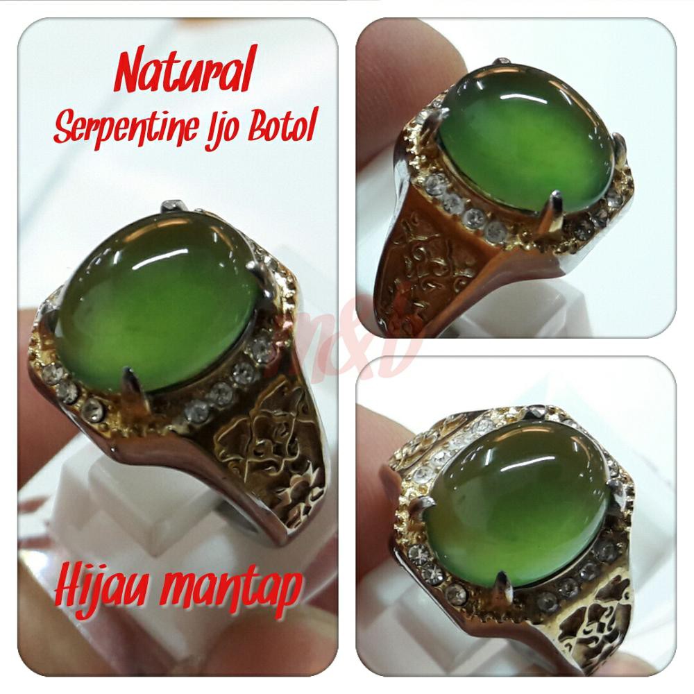 CINCIN NATURAL SERPENTINE ACEH IJO BOTOL. MANTAP WARNANYA. TOP DIPAKAINYA. SIZE KANTORAN. MURAHHHH E