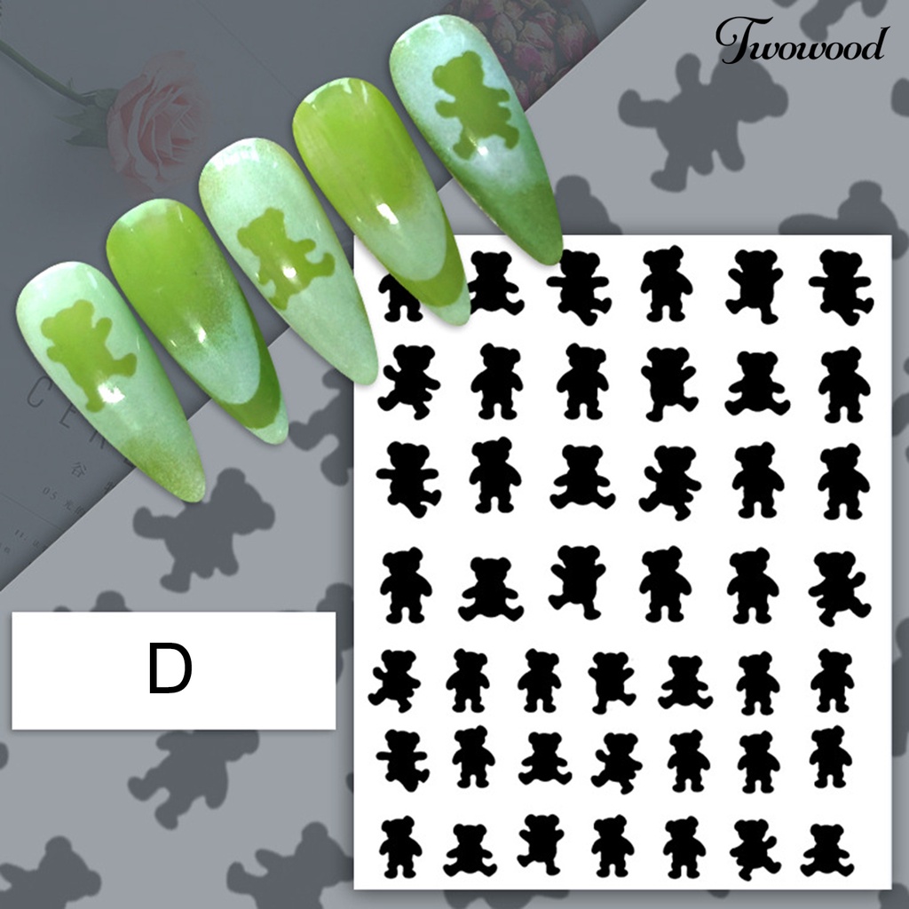 Stiker Stensil Template Semprot Desain Hati Bintang Butterfly Untuk Alat Dekorasi Manicure Nail Art