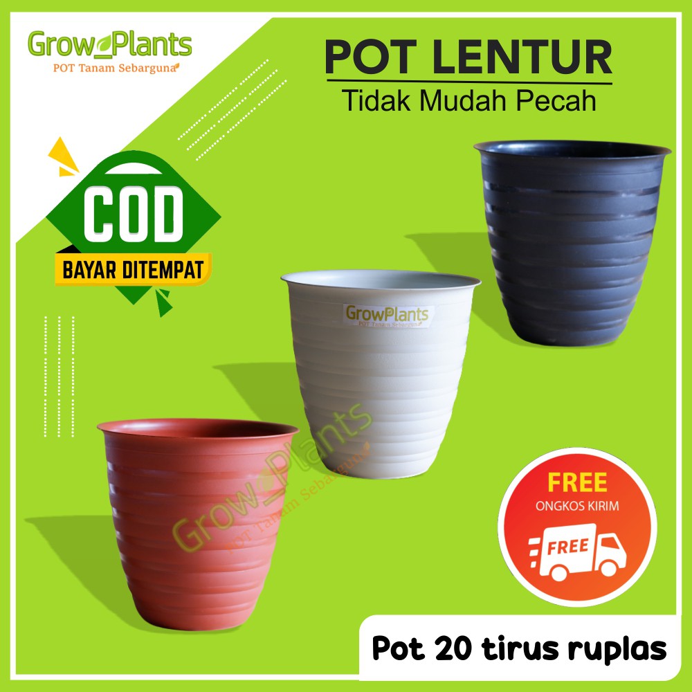 Pot Bunga Murah Pot RUPLAS 20 JM Tirus Pot Bunga Plastik Pot Tanaman  Bunga Air Murah Pot Plastik Mu