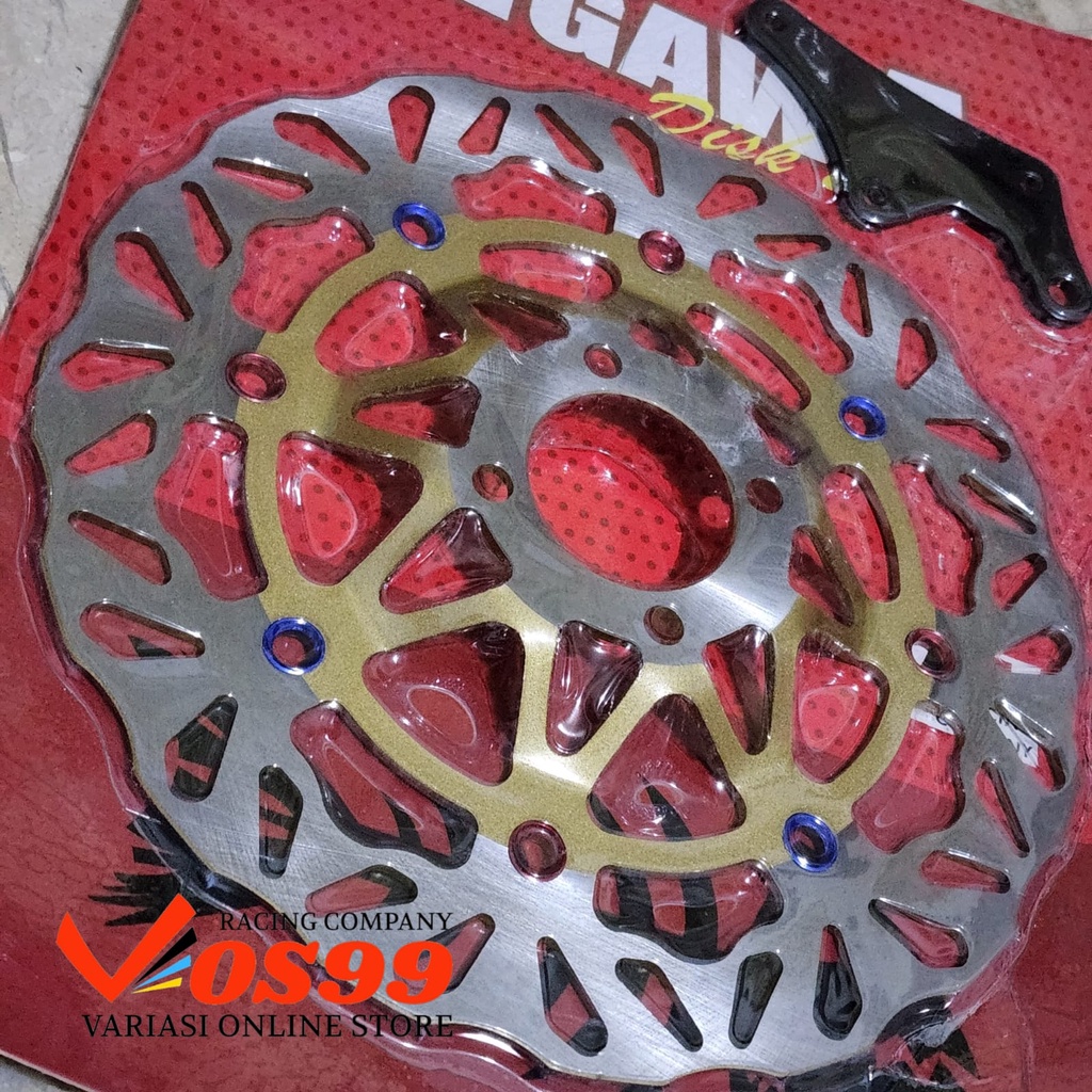 PIRINGAN CAKRAM DEPAN VARIASI GERIGI MOTOR HONDA KHARISMA &amp; SUPRA X 125 PLUS BREKET UKURAN LEBAR 300MM