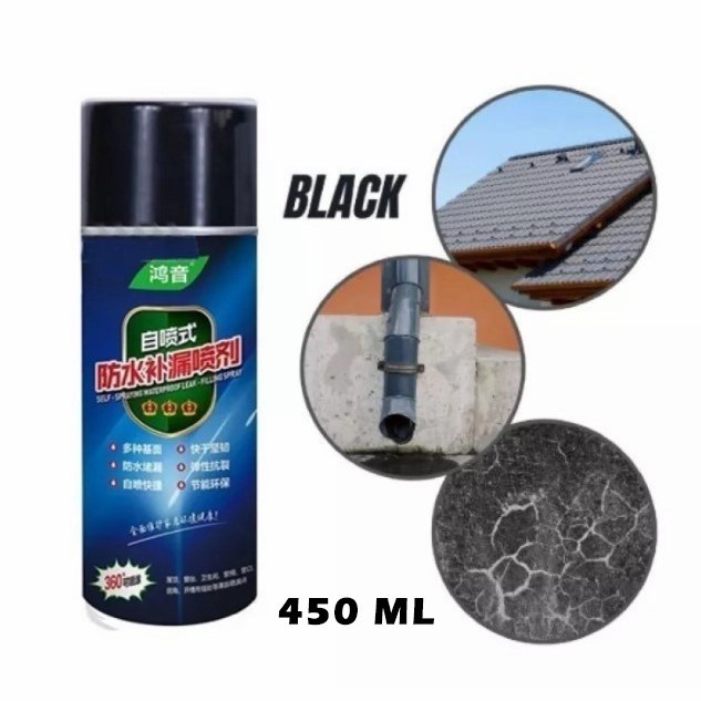 Spraying Waterproof Leak- Feeling Spray Anti Bocor Tahan Air - hitam 700ml