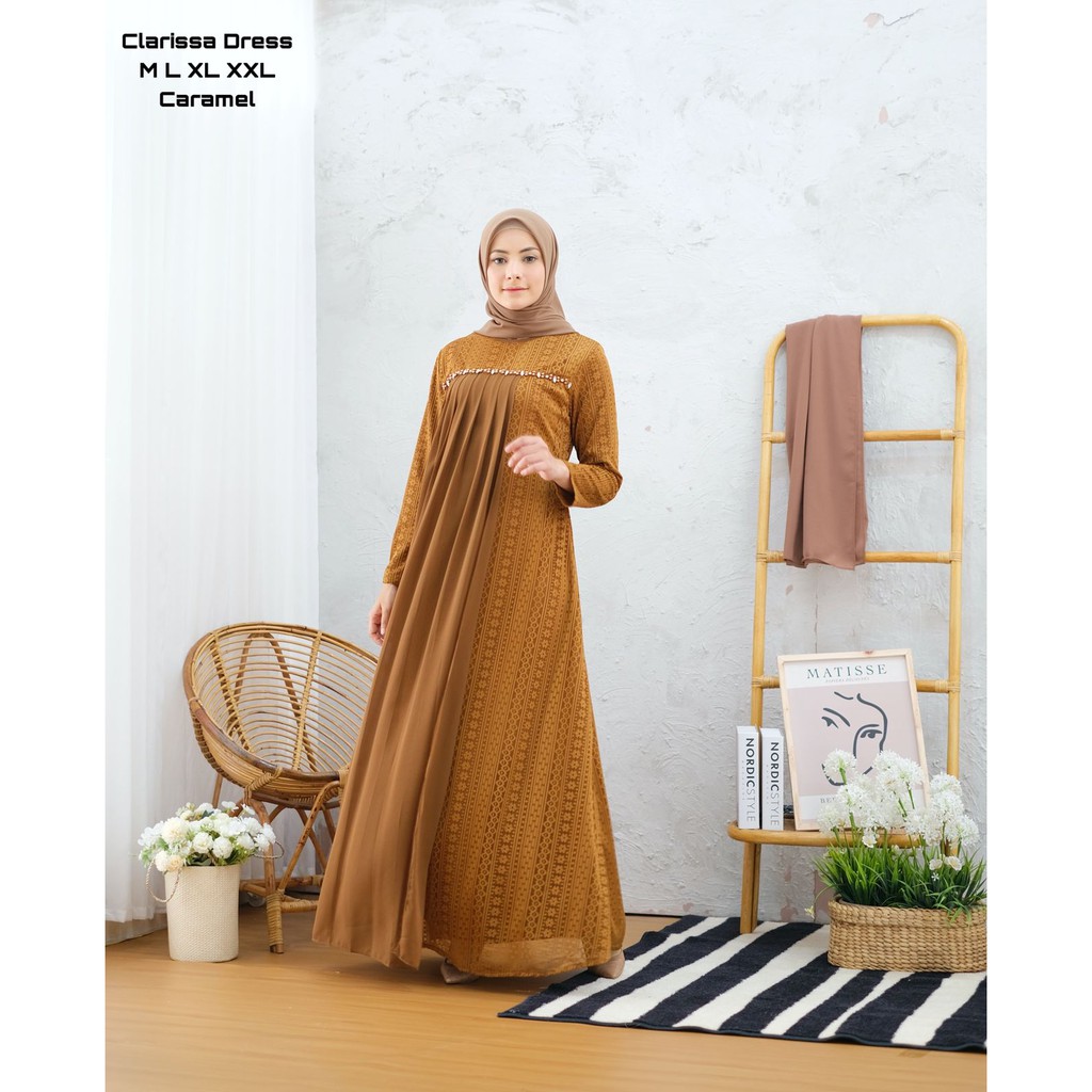 AM_FASHION>>CLARISSA DRESS GAMIS CLARISSA DRESS MUSLIM GAMIS PESTA GAMIS WANITA FASHION WANITA