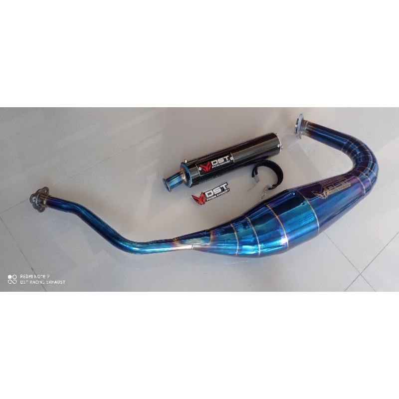 Knalpot ninja kobra blue carbon ori DST racing full stenlis knalpot ninja r rr dan ss