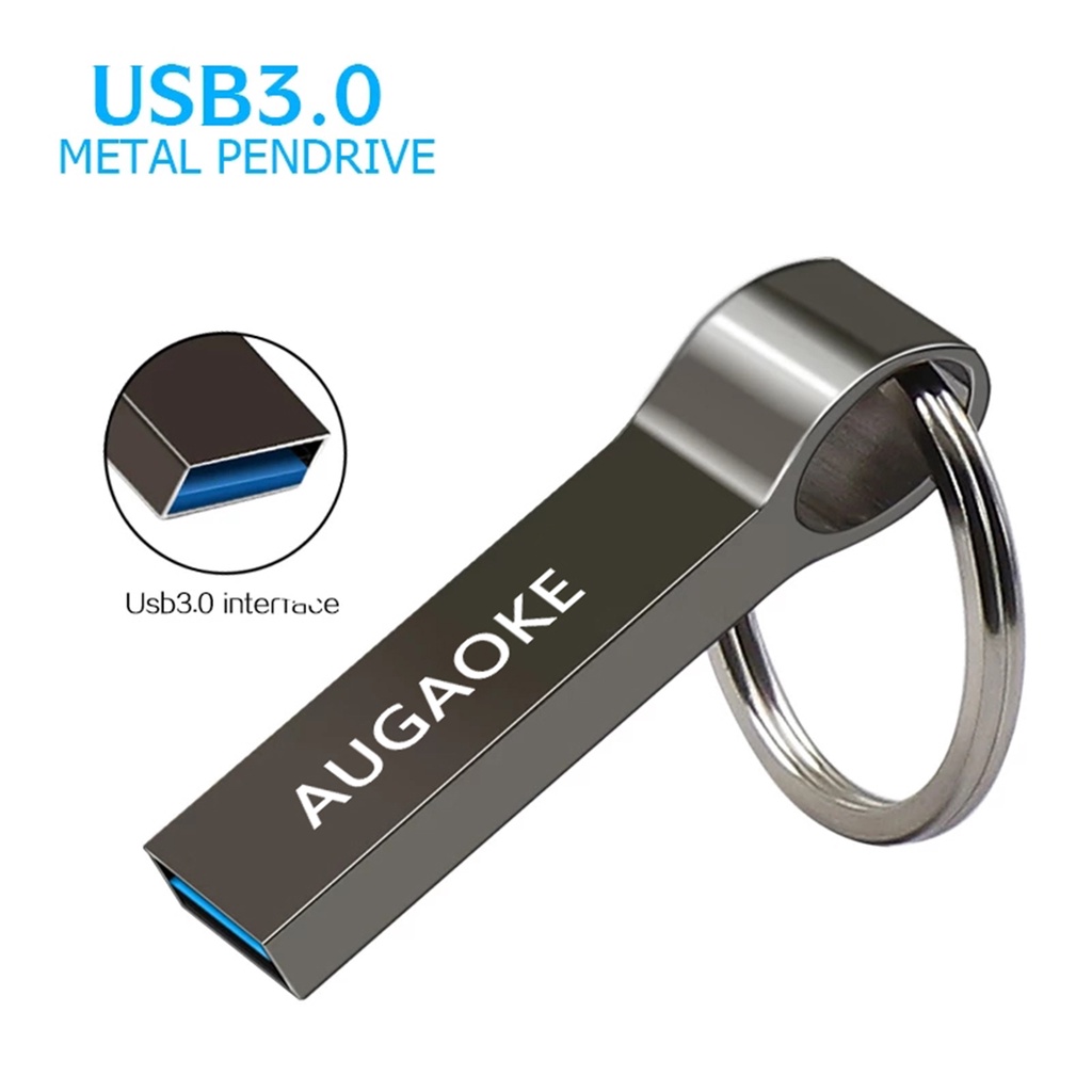 (Huluboy) Flashdisk USB 3.0 Kapasitas Besar 256GB 512GB 1TB 2TB AUGAOKE U Disk Bahan Metal