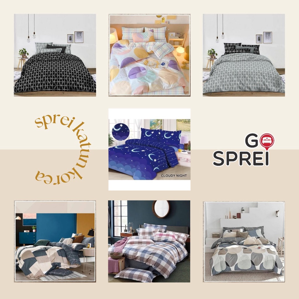 Gosprei Sprei Set MINIMALIS AVALON ( tanpa bedcover ) AESTHETIC KATUN KOREA DOUBLE