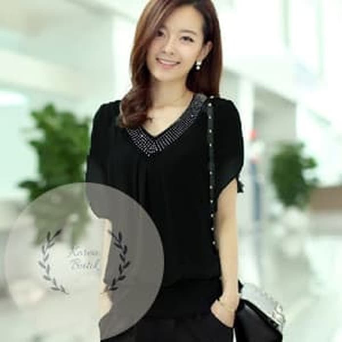 Baju Atasan Jumbo Blus Apr Blouse Wanita Big  1194UA Atasan Blouse Wanita Korean Style Model Korea K
