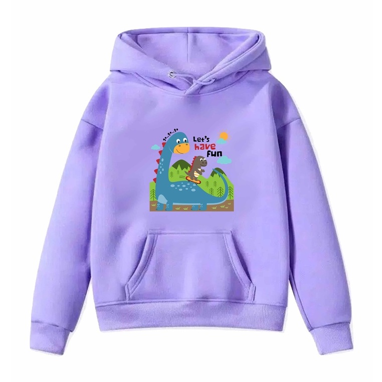 Hoodie Fun Dino Anak Fleece Pakaian Anak